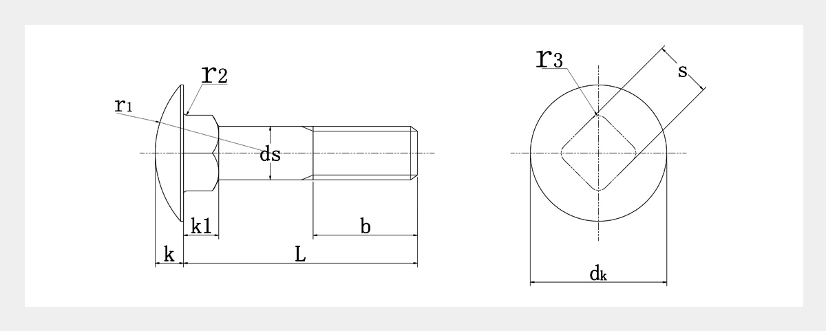 Black Zinc Carriage Bolts 2D